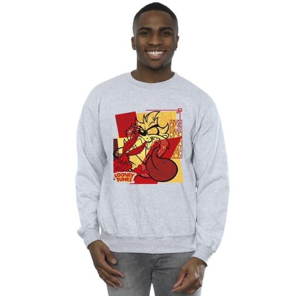 Looney Tunes Mens Taz Bugs Rabbit New Year Sweatshirt