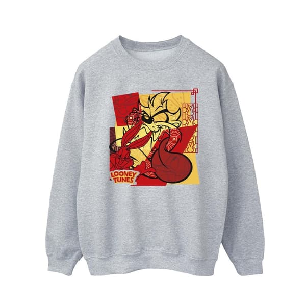 Looney Tunes Mens Taz Bugs Rabbit New Year Sweatshirt