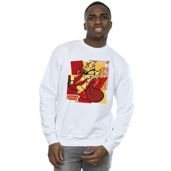 Looney Tunes Mens Taz Bugs Rabbit New Year Sweatshirt