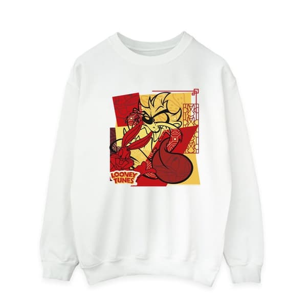 Looney Tunes Mens Taz Bugs Rabbit New Year Sweatshirt
