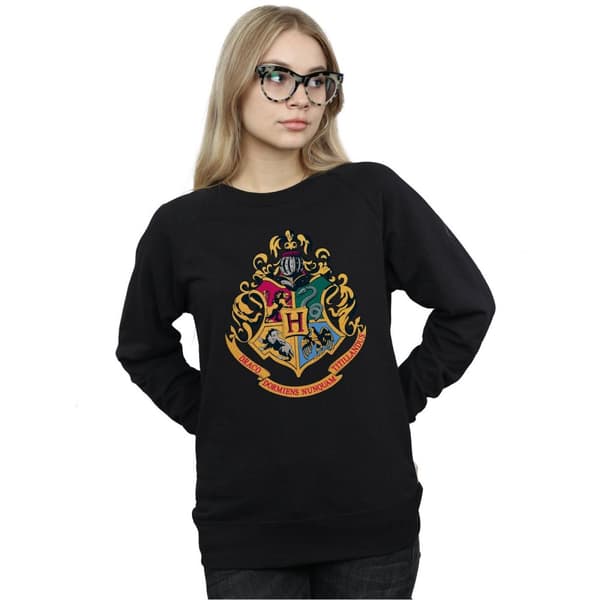 Harry Potter Dam/Tjej Hogwarts Crest Gold Ink Sweatshirt