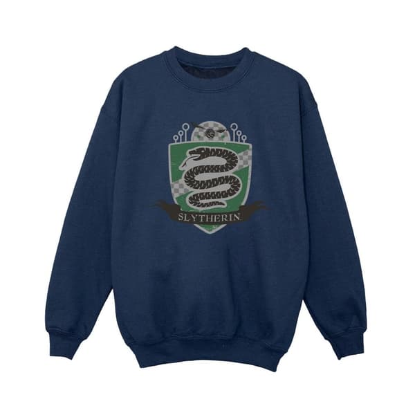 Harry Potter Boys Slytherin Chest Badge Sweatshirt Navy Blue 7-8 Years