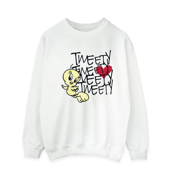 Looney Tunes Mens Tweety Love Heart Sweatshirt