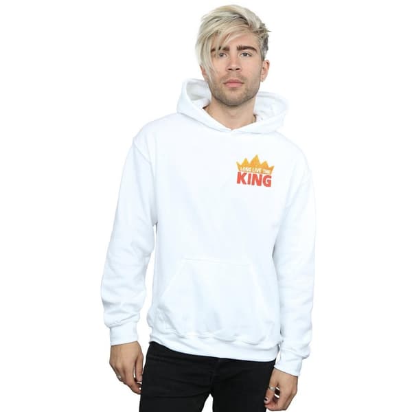 Disney Mens The Lion King Movie Long Live Breast Print Hoodie