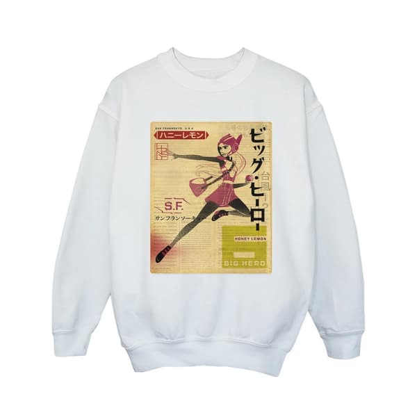 Disney Girls Big Hero 6 Baymax Honey Lemon Newspaper Sweatshirt