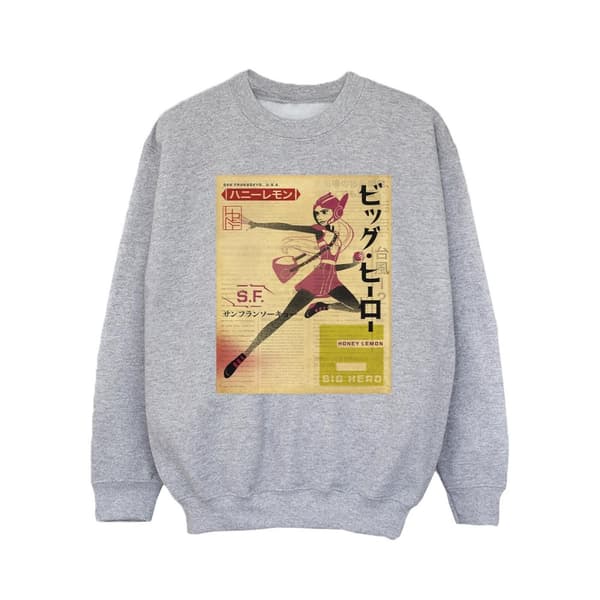 Disney Girls Big Hero 6 Baymax Honey Lemon Newspaper Sweatshirt