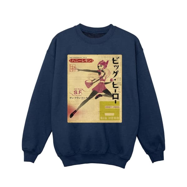 Disney Girls Big Hero 6 Baymax Honey Lemon Newspaper Sweatshirt