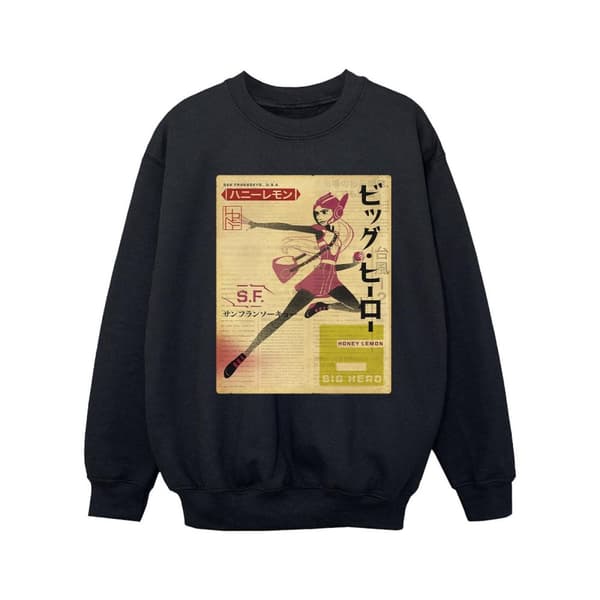 Disney Girls Big Hero 6 Baymax Honey Lemon Newspaper Sweatshirt