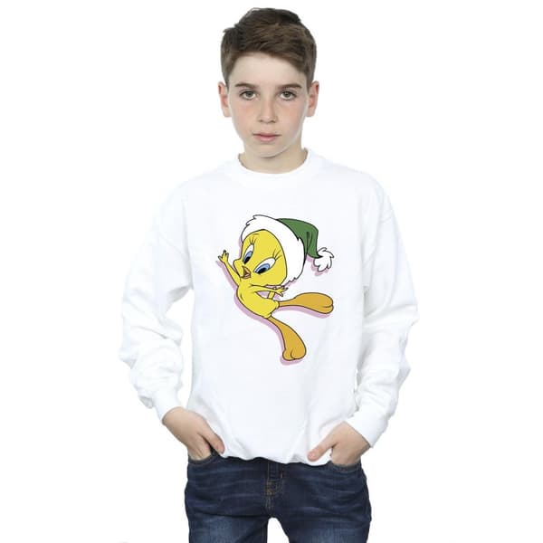 Looney Tunes Boys Tweety Christmas Hat Sweatshirt