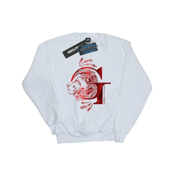 Harry Potter Girls Gryffindor Lion Sweatshirt White 12-13 Years