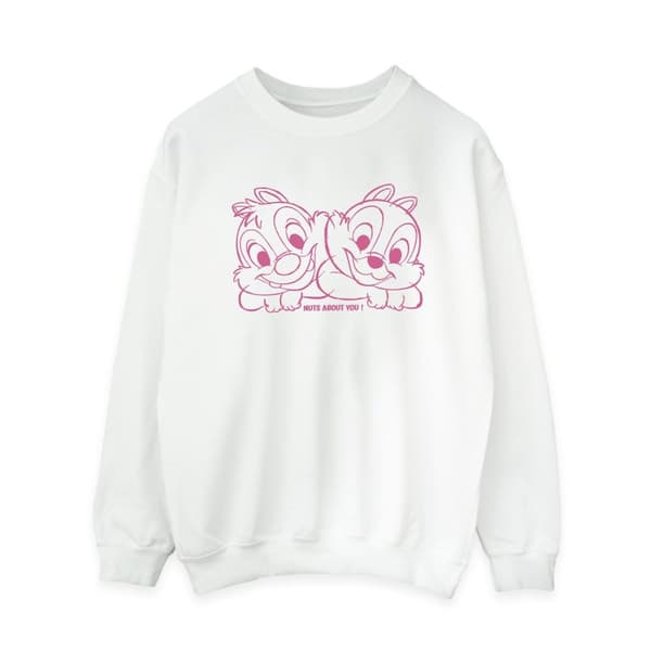 Disney Womens/Ladies Chip ´n´ Dale Nuts About You Sweatshirt White L