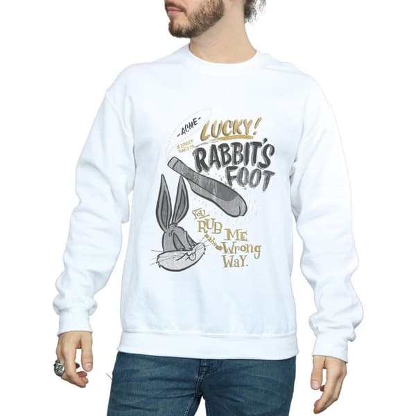 Looney Tunes Mens Bugs Bunny Rub Me The Wrong Way Sweatshirt