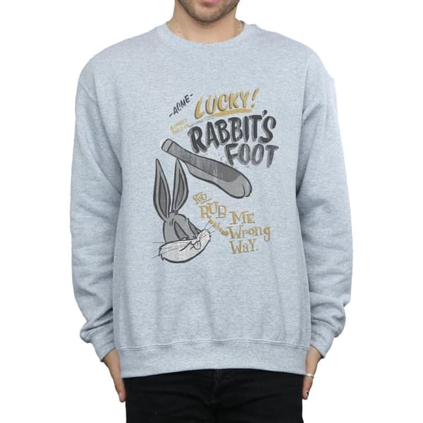 Looney Tunes Mens Bugs Bunny Rub Me The Wrong Way Sweatshirt