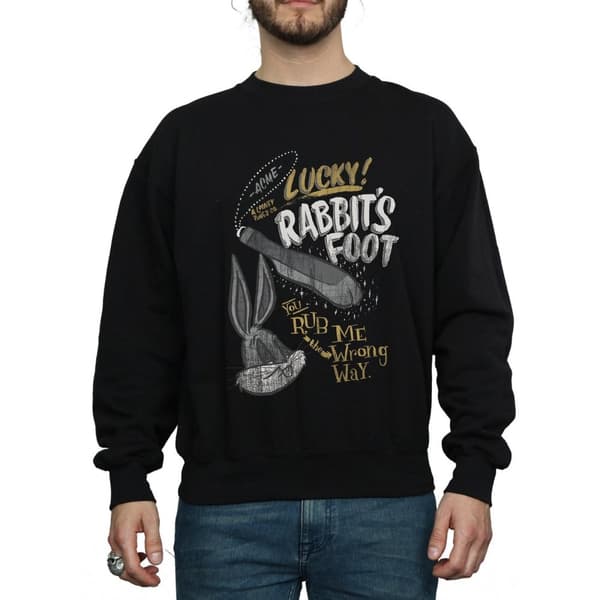 Looney Tunes Mens Bugs Bunny Rub Me The Wrong Way Sweatshirt