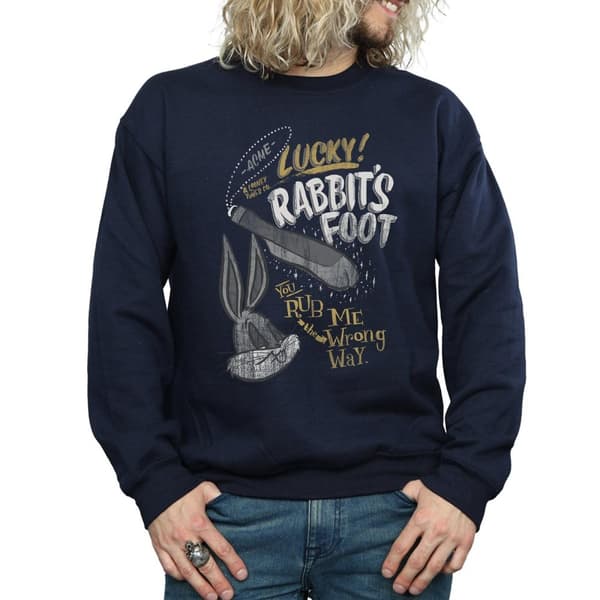 Looney Tunes Mens Bugs Bunny Rub Me The Wrong Way Sweatshirt
