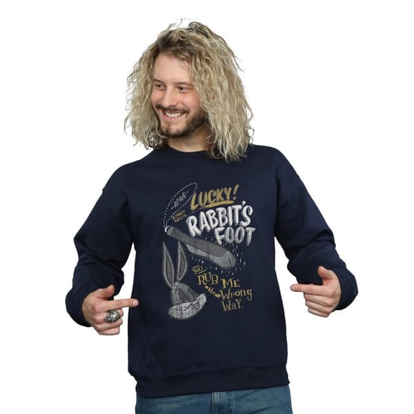 Looney Tunes Mens Bugs Bunny Rub Me The Wrong Way Sweatshirt