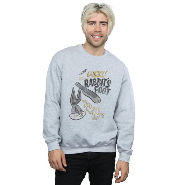 Looney Tunes Mens Bugs Bunny Rub Me The Wrong Way Sweatshirt