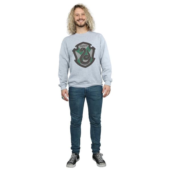 Harry Potter Mens Slytherin Crest Flat Sweatshirt
