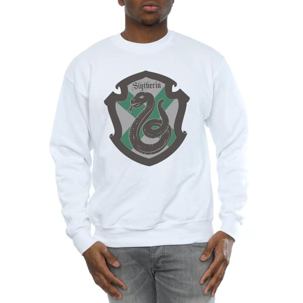 Harry Potter Mens Slytherin Crest Flat Sweatshirt