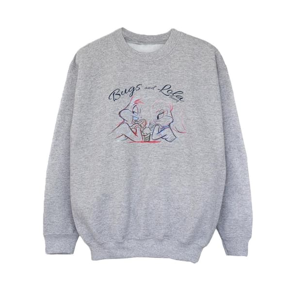 Looney Tunes Boys Bugs And Lola Sketch Sweatshirt Sports Grey 9-11 Years