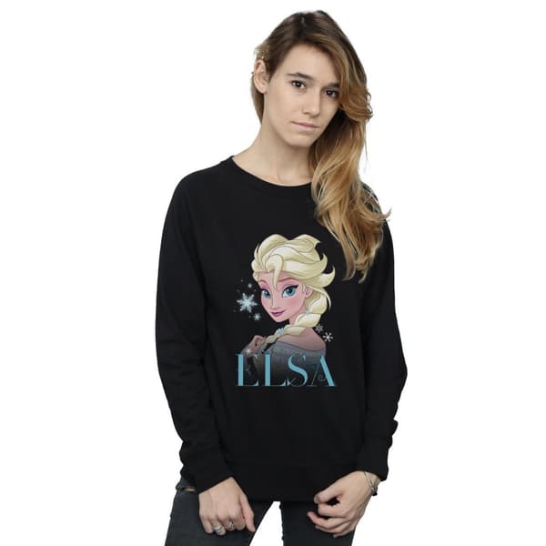Disney Womens/Ladies Frozen Elsa Snowflake Portrait Sweatshirt