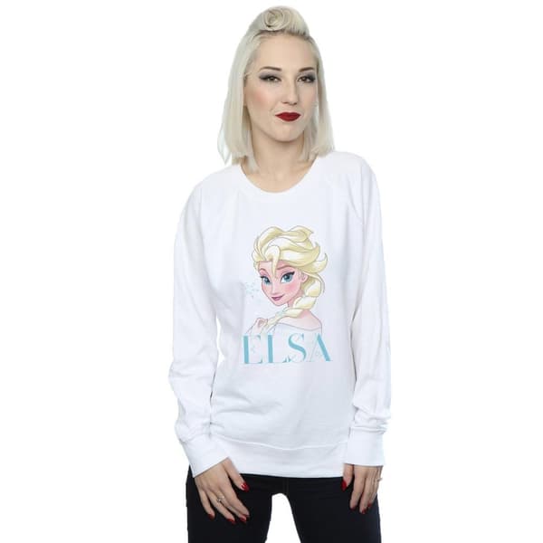 Disney Womens/Ladies Frozen Elsa Snowflake Portrait Sweatshirt