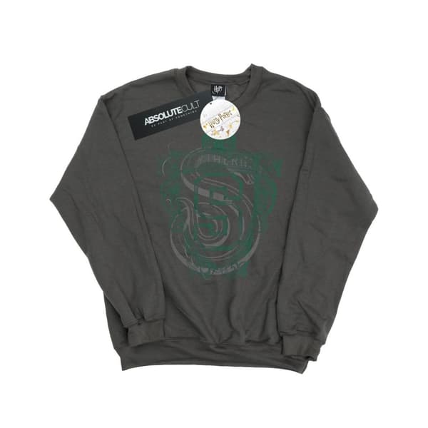 Harry Potter Girls Slytherin Serpent Crest Sweatshirt Charcoal 9-11 Years