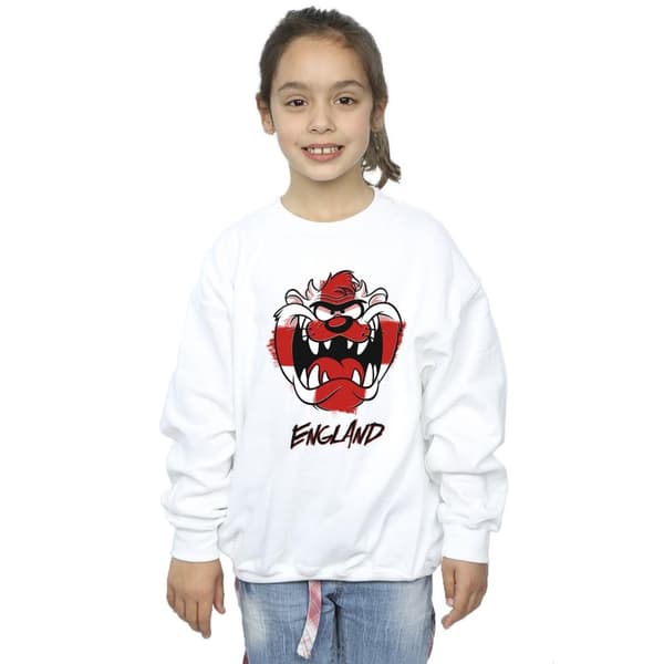 Looney Tunes Girls Taz England Face Sweatshirt