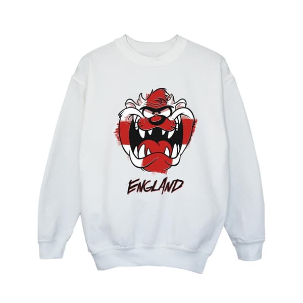 Looney Tunes Girls Taz England Face Sweatshirt