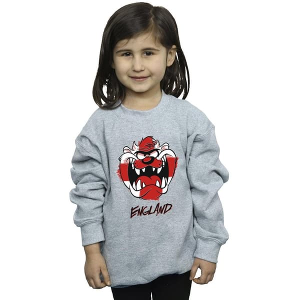 Looney Tunes Girls Taz England Face Sweatshirt