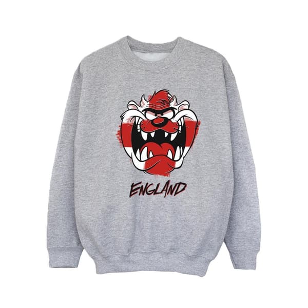 Looney Tunes Girls Taz England Face Sweatshirt