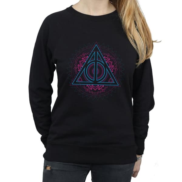 Harry Potter Womens/Ladies Neon Deathly Hallows Sweatshirt