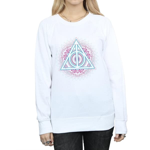 Harry Potter Womens/Ladies Neon Deathly Hallows Sweatshirt