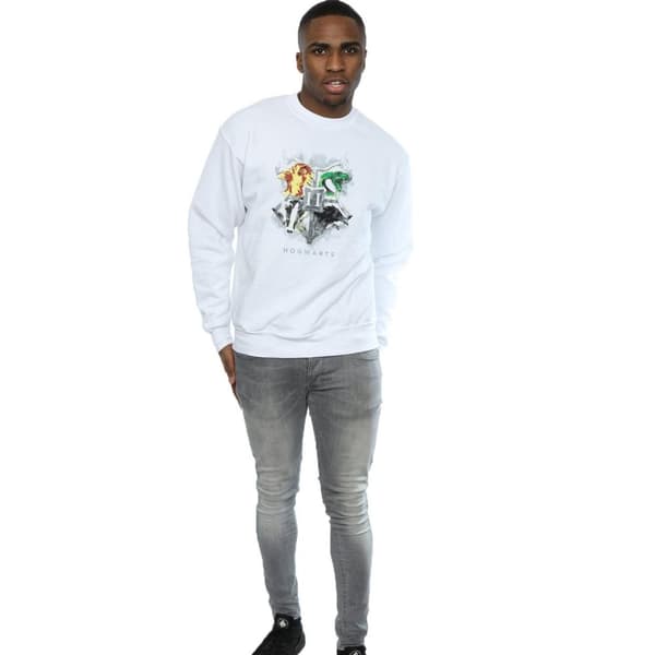 Harry Potter Mens Hogwarts Painted Crest Sweatshirt