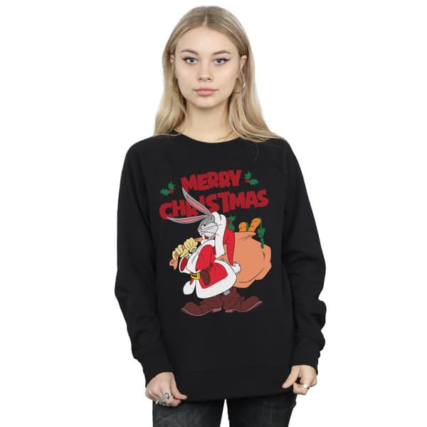 Looney Tunes Dam/Tjej Santa Bugs Bunny Sweatshirt