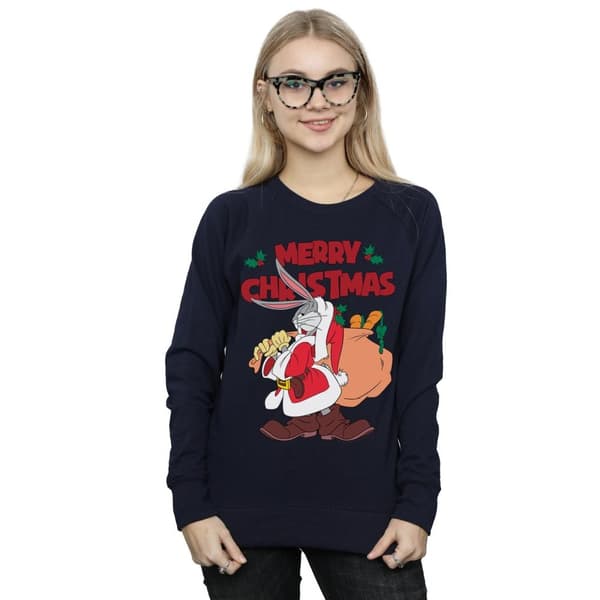 Looney Tunes Dam/Tjej Santa Bugs Bunny Sweatshirt