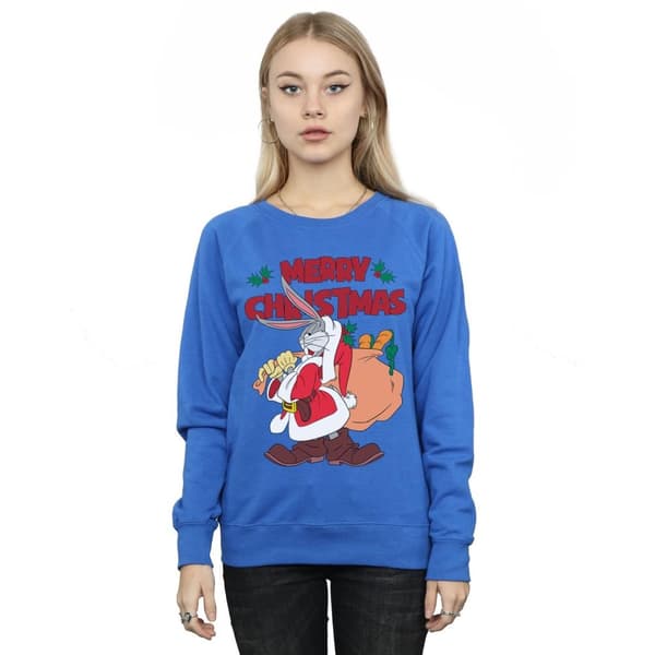 Looney Tunes Dam/Tjej Santa Bugs Bunny Sweatshirt