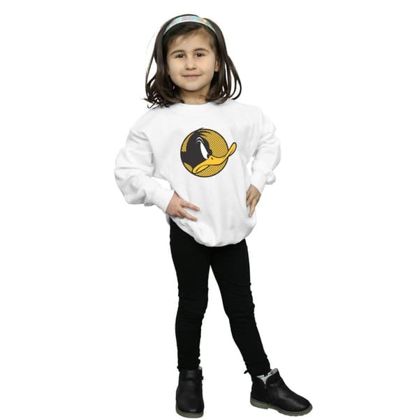 Looney Tunes Girls Daffy Duck Dotted Profile Sweatshirt