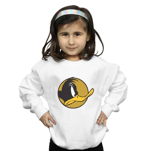 Looney Tunes Girls Daffy Duck Dotted Profile Sweatshirt