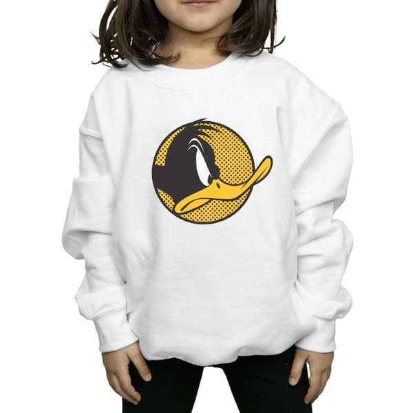 Looney Tunes Girls Daffy Duck Dotted Profile Sweatshirt