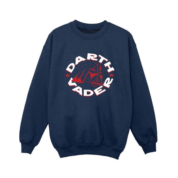 Star Wars Boys Darth Vader Badge Sweatshirt Navy Blue 3-4 Years