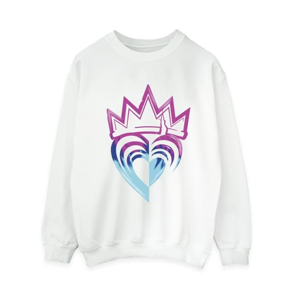 Disney Womens/Ladies Descendants Pink Crown Sweatshirt White XL