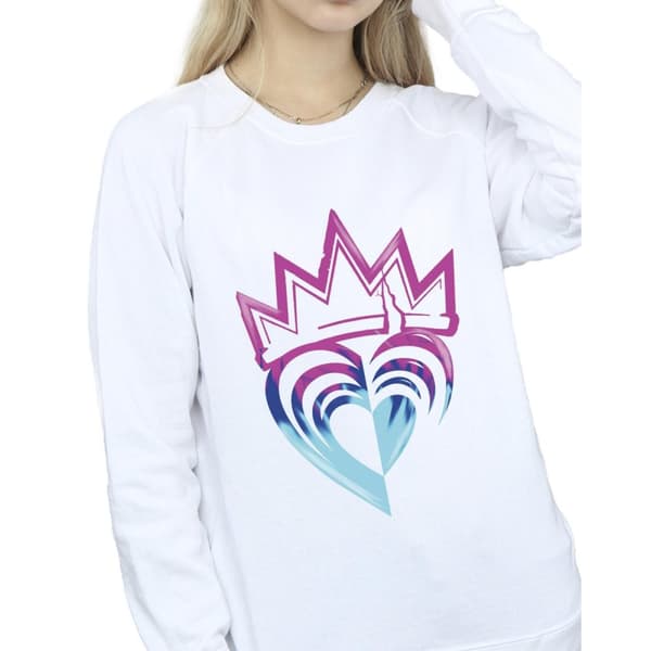 Disney Womens/Ladies Descendants Pink Crown Sweatshirt