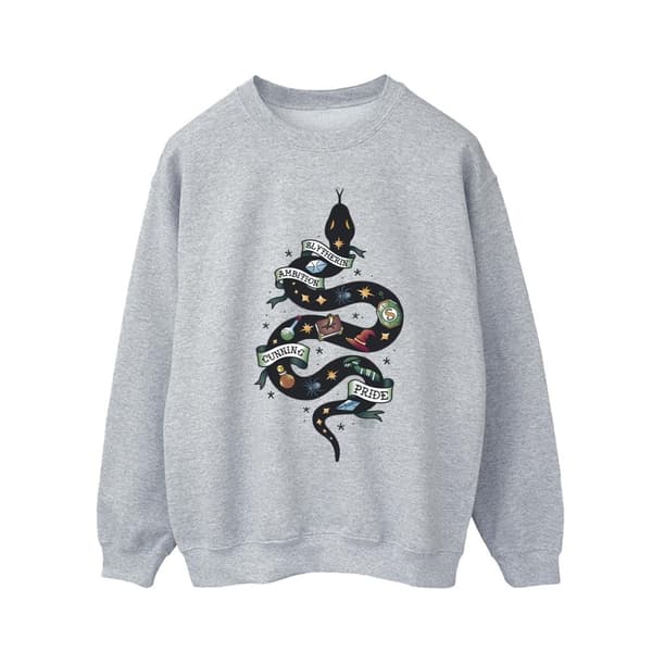 Harry Potter Mens Slytherin Sketch Sweatshirt Sports Grey M