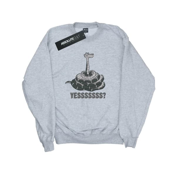 Disney Mens The Jungle Book Kaa Yesssss Sweatshirt Sports Grey L