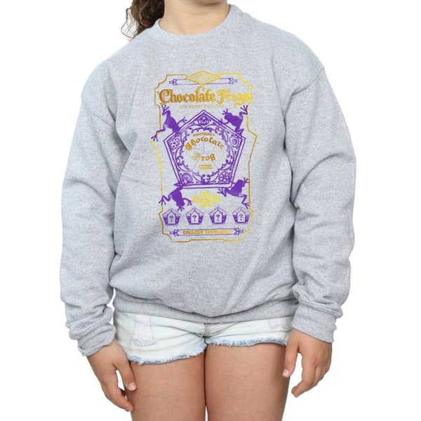 Harry Potter Girls Chocolate Frogs Coloured Label Sweatshirt