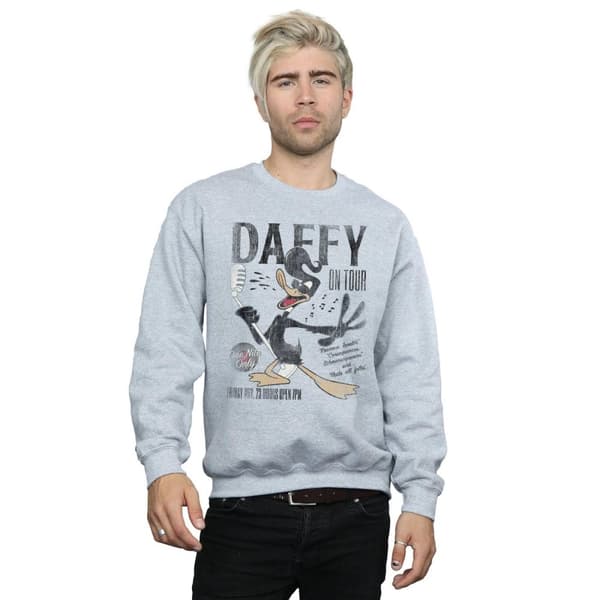 Looney Tunes Mens Daffy Duck Concert Sweatshirt