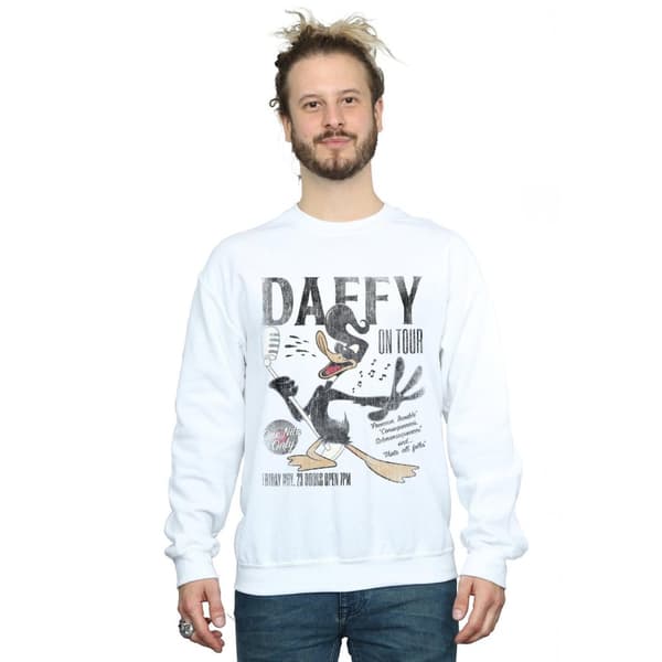 Looney Tunes Mens Daffy Duck Concert Sweatshirt