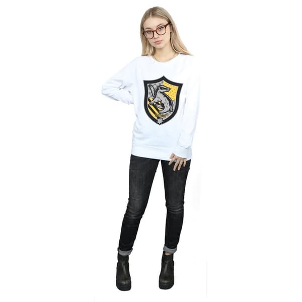 Harry Potter Womens/Ladies Hufflepuff Crest Flat Sweatshirt