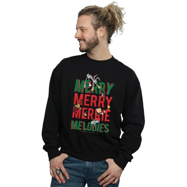 Looney Tunes Herr Sweatshirt med texten Merry Merrie Melodies